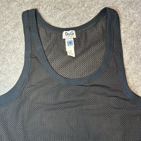 D&G Dolce & Gabbana Beachwear Men’s Mesh Tank Top – Black (8/10 Condition) - Picture 3 of 12